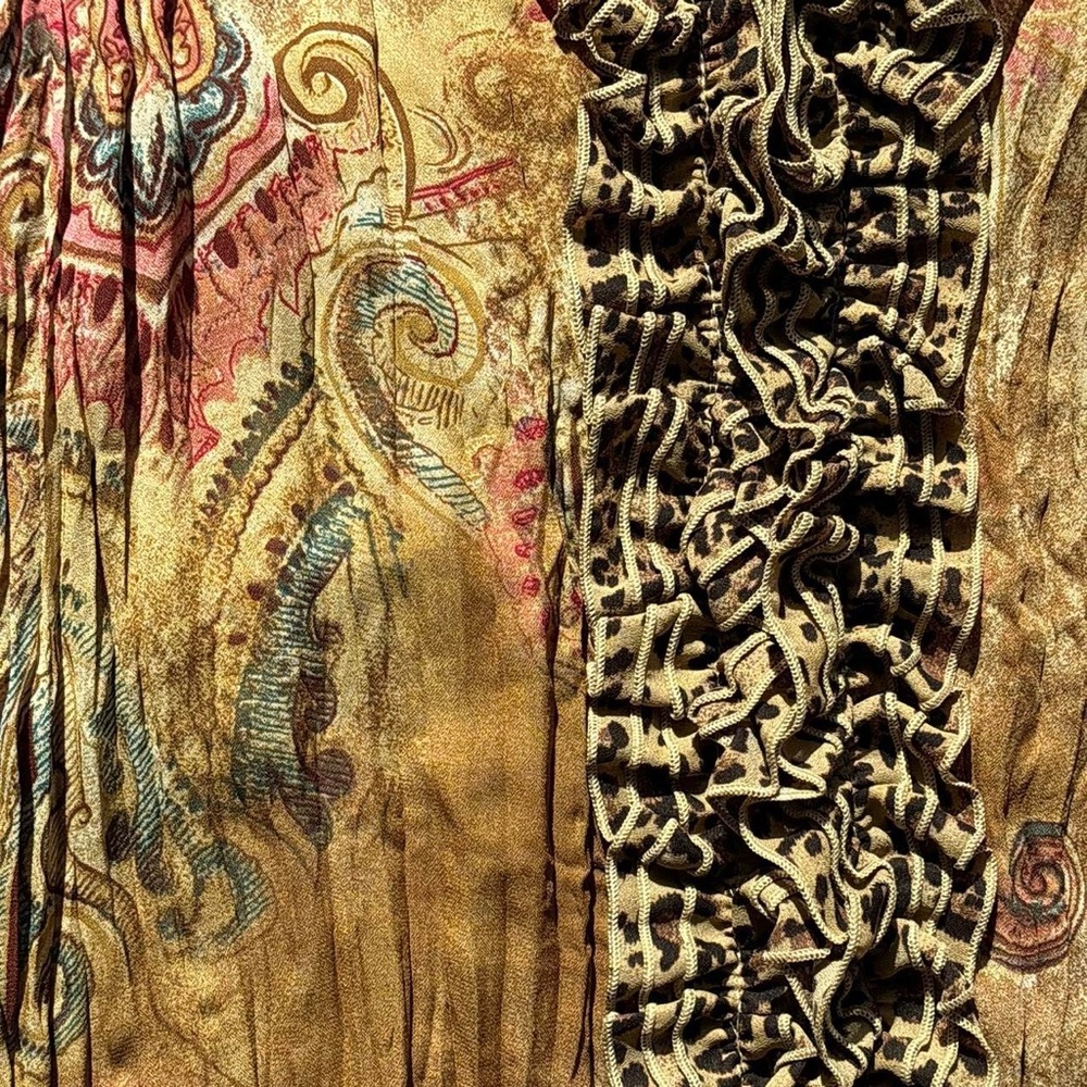 vintage ruffle crinkle animal print leopard print floral paisley tank top - Picture 6 of 6